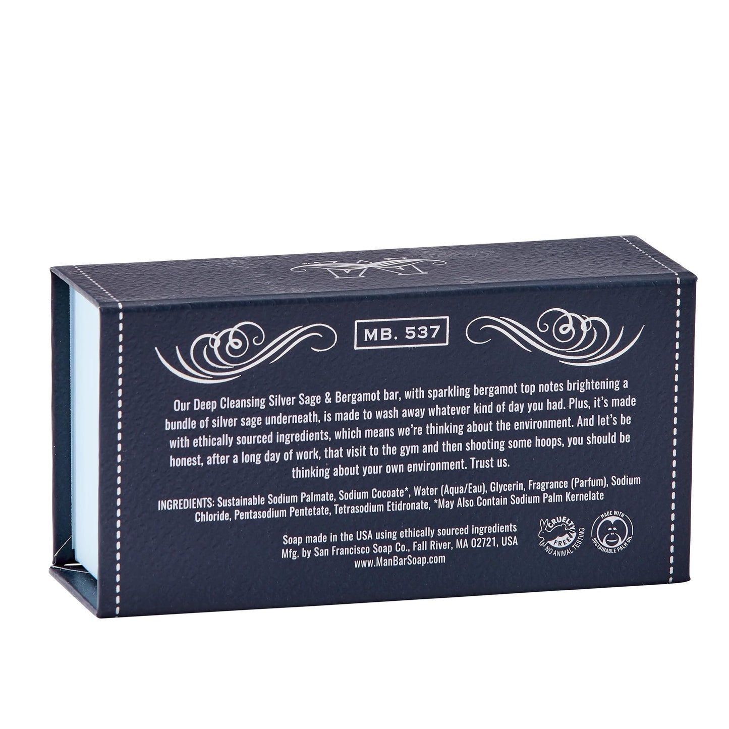 San Francisco Soap Company Silver Sage And Bergamot Fragrance Man Bar - Deep Cleansing - No Harmful Chemicals - Good for all Skin Types - Made in the Beauty & Personal Care San Francisco Soap Company