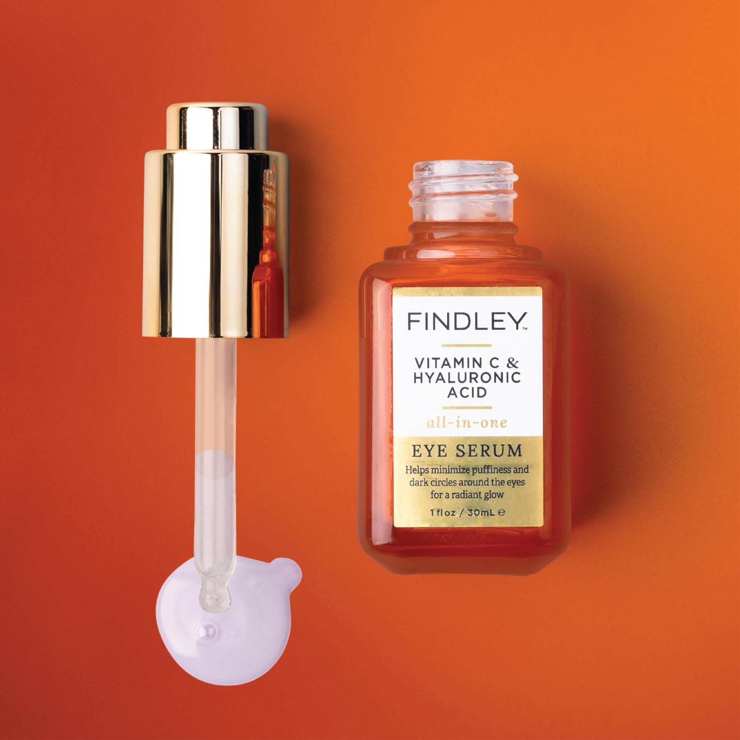 Findley Vitamin C & Hyaluronic Acid All-in-One Eye Serum | Minimizes Puffiness & Dark Circles | Radiant Glow (1 Fl Oz) Beauty & Personal Care Findley