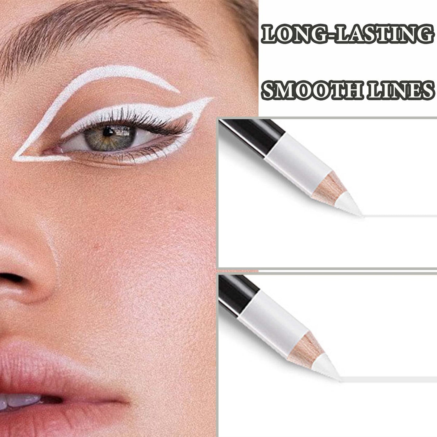 WENJLYJ 12 PCS White Eyeliner Pencils,Professional Long Lasting Waterproof Makeup Pencils,Highly Pigmented Inner Corner Eye Highlighter Eyeliner Beauty & Personal Care WENJLYJ