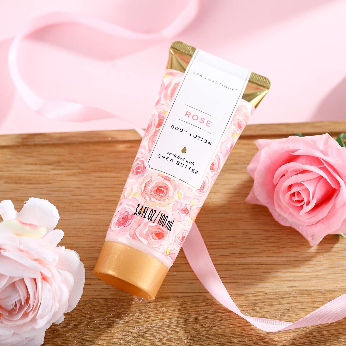 spa luxetique Gift Set For Women, Bath Sets for Women Gift, 8 Pcs Rose Spa Basket Includes Bubble Bath, Shower Gel, Body Lotion, Mom Birthday Gifts Beauty & Personal Care spa luxetique