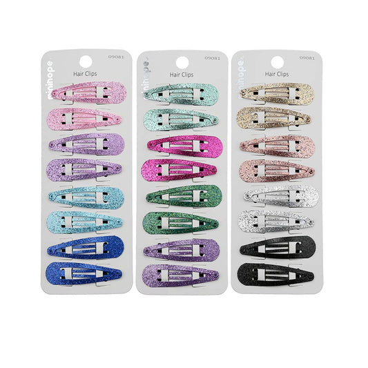 minihope snap hair clips for women, .snap clips for grils,Surface metal flash powder,5cm,24 Count (Pack of 1)… Beauty & Personal Care minihope