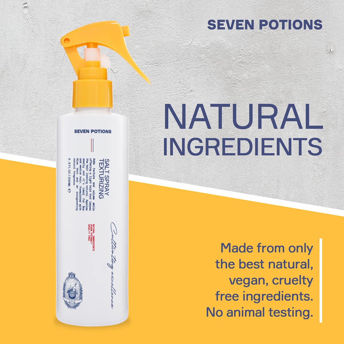 SEVEN POTIONS Salt Spray for Men - Hair Texture Spray with Matte Finish & Grit - Volumizing Pre-Styler for Beach Waves - Water-Based, Quick-Dry Beauty & Personal Care SEVEN POTIONS