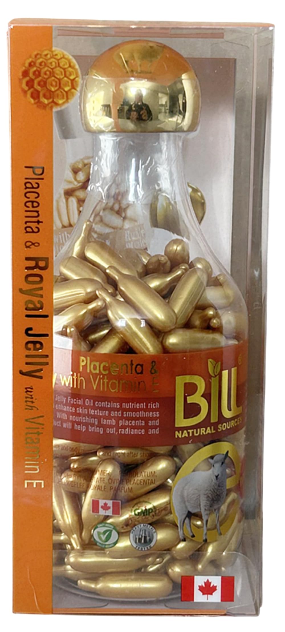 Lamb Placenta & Royal Jelly with Vitamin E Facial Oil, 200 Gelcaps, Bill Natural Sources Beauty & Personal Care Bill Natural Sources