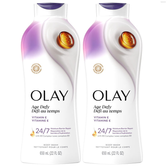 Olay Body Wash for Women, Age Defy with Vitamin E, 24/7 Moisture Barrier Repair, Hydrating & Cleansing for Visibly Soft Skin, Vitamin B3 & Hyaluronic Beauty & Personal Care Olay