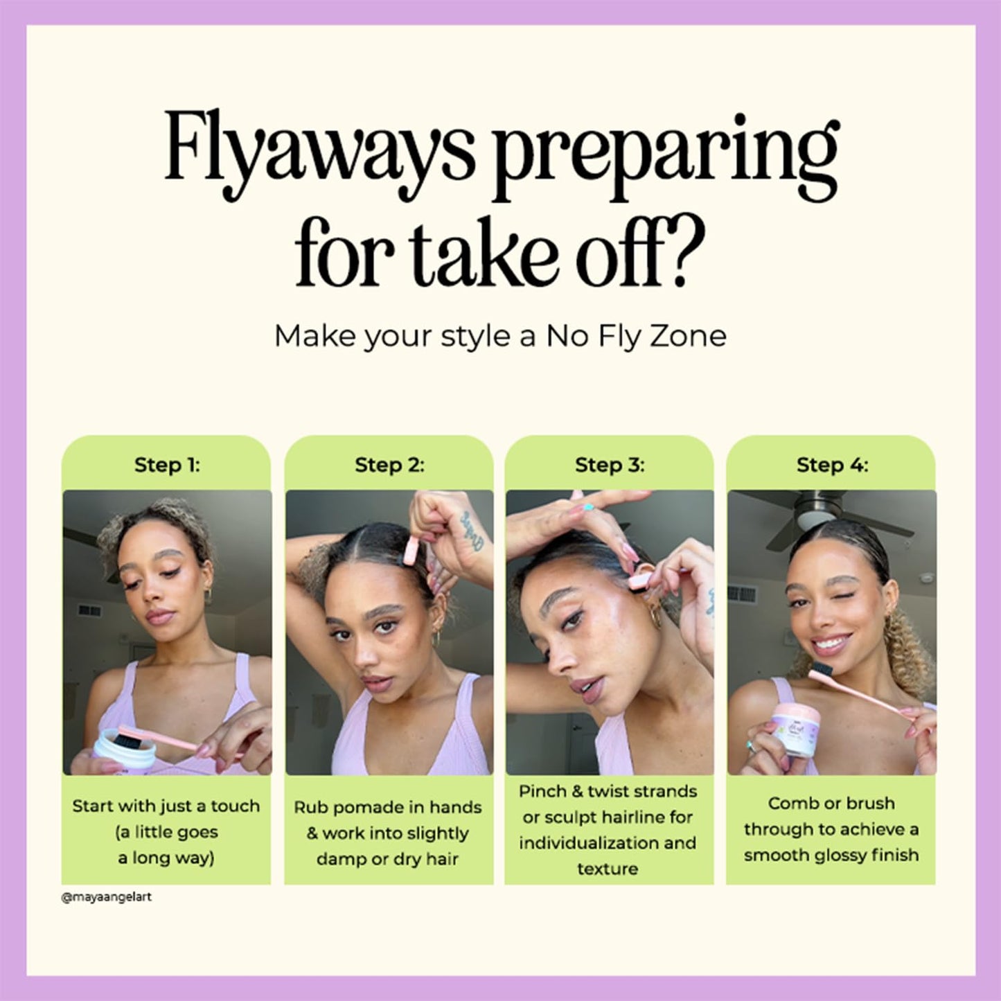 INH Hair Pomade for Flyaways | Water Based & Strong Hold Fly Away Hair Tamer | Sweat Proof No Fly Zone Pomade & Texturizer for Styling | Glossy Finish Beauty & Personal Care INH