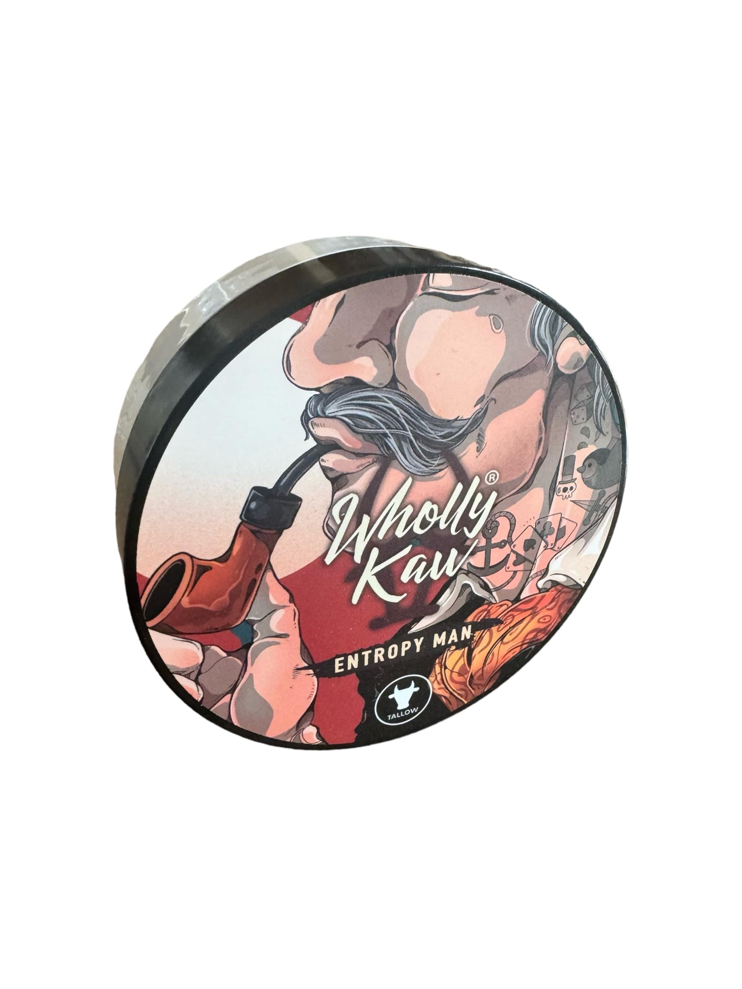 Entropy Man Tallow Shaving Soap. Enriched with Donkey Milk, Water Buffalo Milk, Whey Proteins, Omega 3, Omega 6, Hops Extract. Tobacco, Leather, Plum Beauty and Personal Care Wholly Kaw