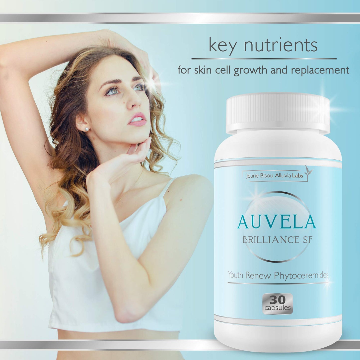 Auvela Brilliance SF - Youth Renew Phytoceramides - Hydrate Your Skin - Promote a More Youthful Appearance and Smoothness - Help Prevent The Beauty & Personal Care Jeaune Bisou Alluvia Labs