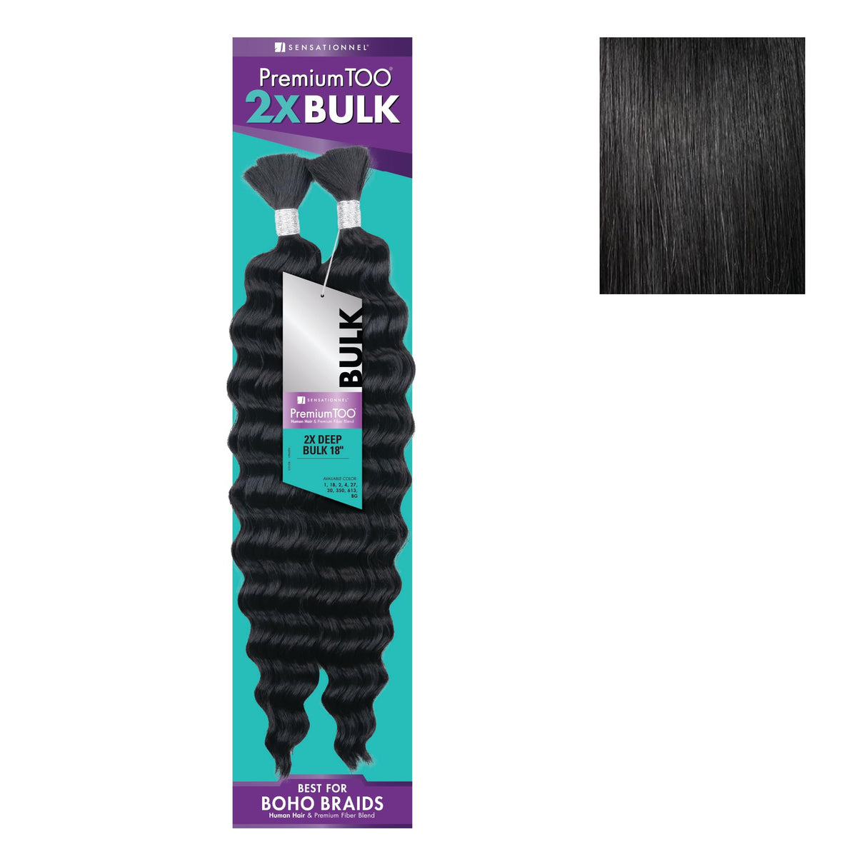 Sensationnel PremiumToo Bulk Weaving-2X Deep,1 pack 18 inch, 1 JETBLACK