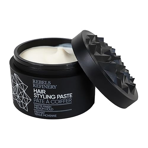 REBELS REFINERY Hair Styling Paste for Men - Medium, Flexible Hold and Matte Finish - 3.5 Oz. Beauty & Personal Care REBELS REFINERY