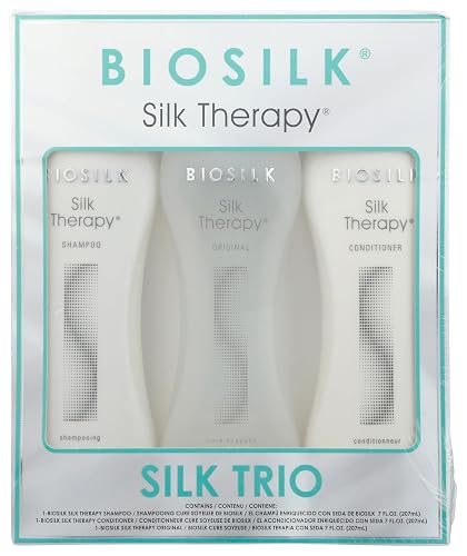 Biosilk Silk Therapy Trio Unisex Shampoo, Conditioner, and Original Treatment 7 oz 3 Pc Beauty & Personal Care BioSilk