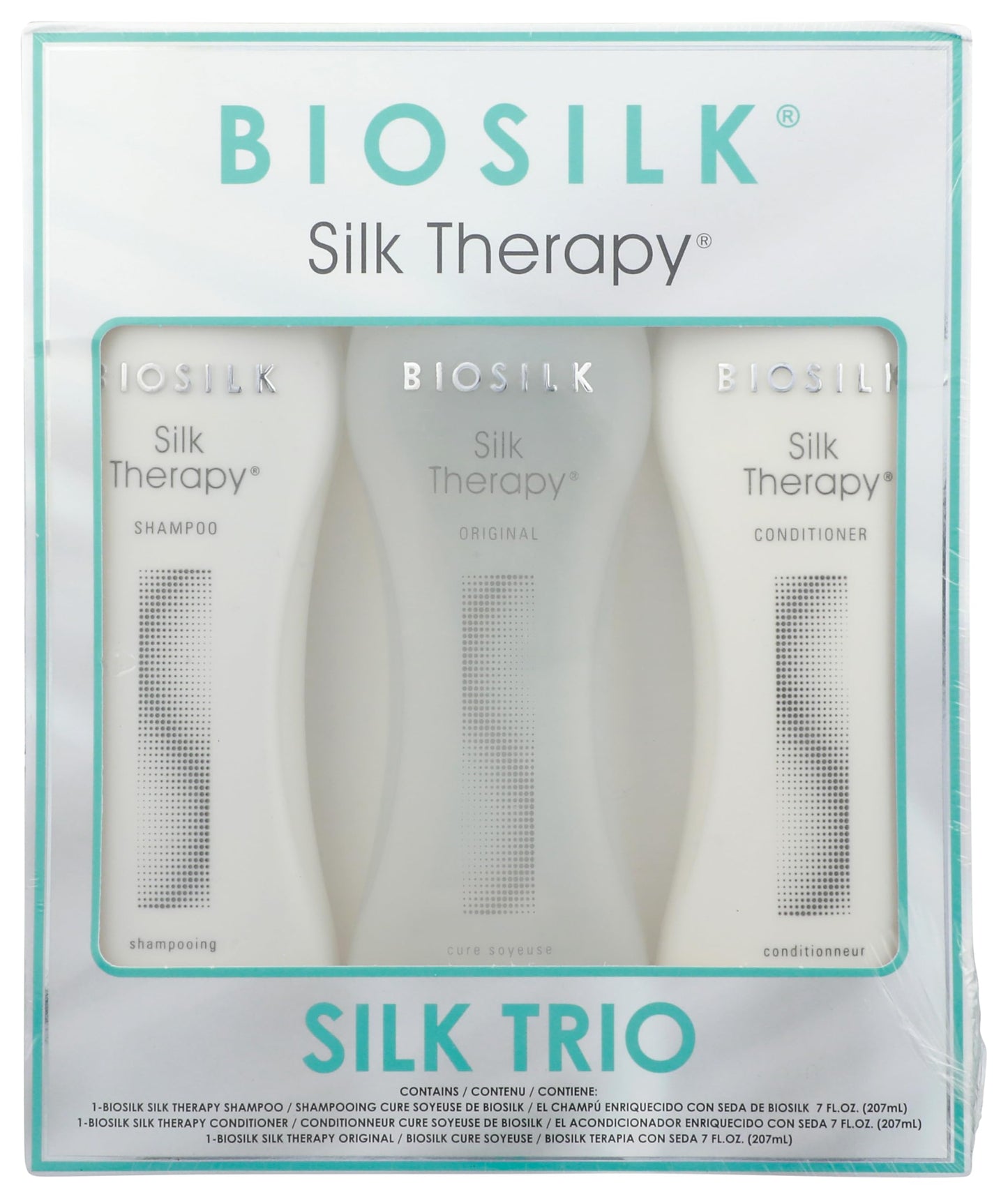 Biosilk Silk Therapy Trio Unisex Shampoo, Conditioner, and Original Treatment 7 oz 3 Pc Beauty & Personal Care BioSilk