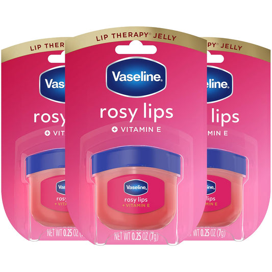 Vaseline Lip Therapy Rosy Lips 3-Pack - Moisturizing Lip Balm for Very Dry Lips in Mini Jars, 0.25 Oz. Beauty & Personal Care Vaseline