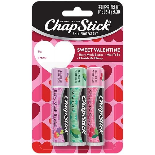 ChapStick Sweet Valentine Gift Lip Balm, Hydrating & Moisturizing Lip Care For Dry, Chapped Lips, Limited Edition Flavors, 3 Pack Variety, 0.15 OZ EA Beauty & Personal Care ChapStick