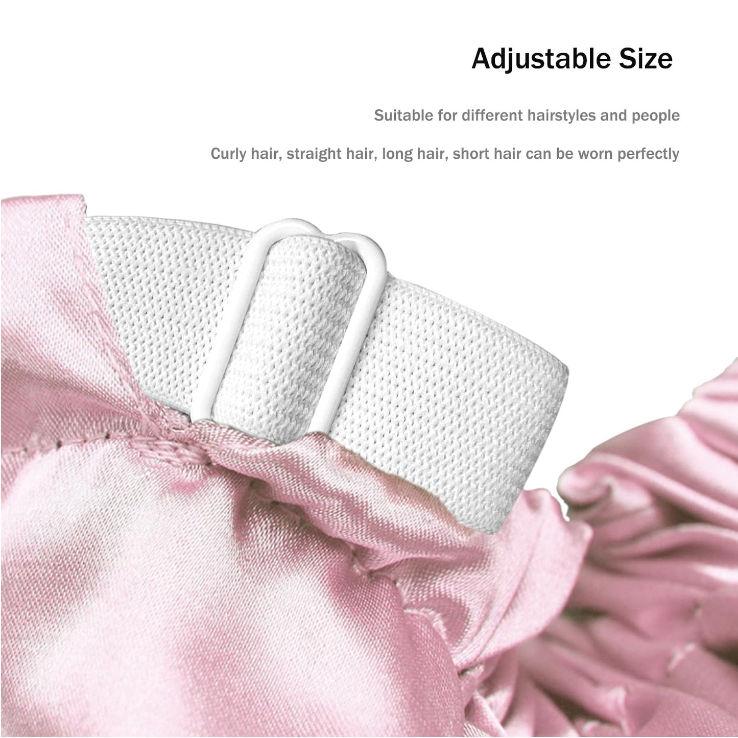 Amamba Shower Caps,100% Real Satin Lined Shower Cap,Extra Large Shower Cap for Women Reusable Waterproof,Adjustable Size&Long Hair Bath Caps?Pink? Beauty & Personal Care Amamba