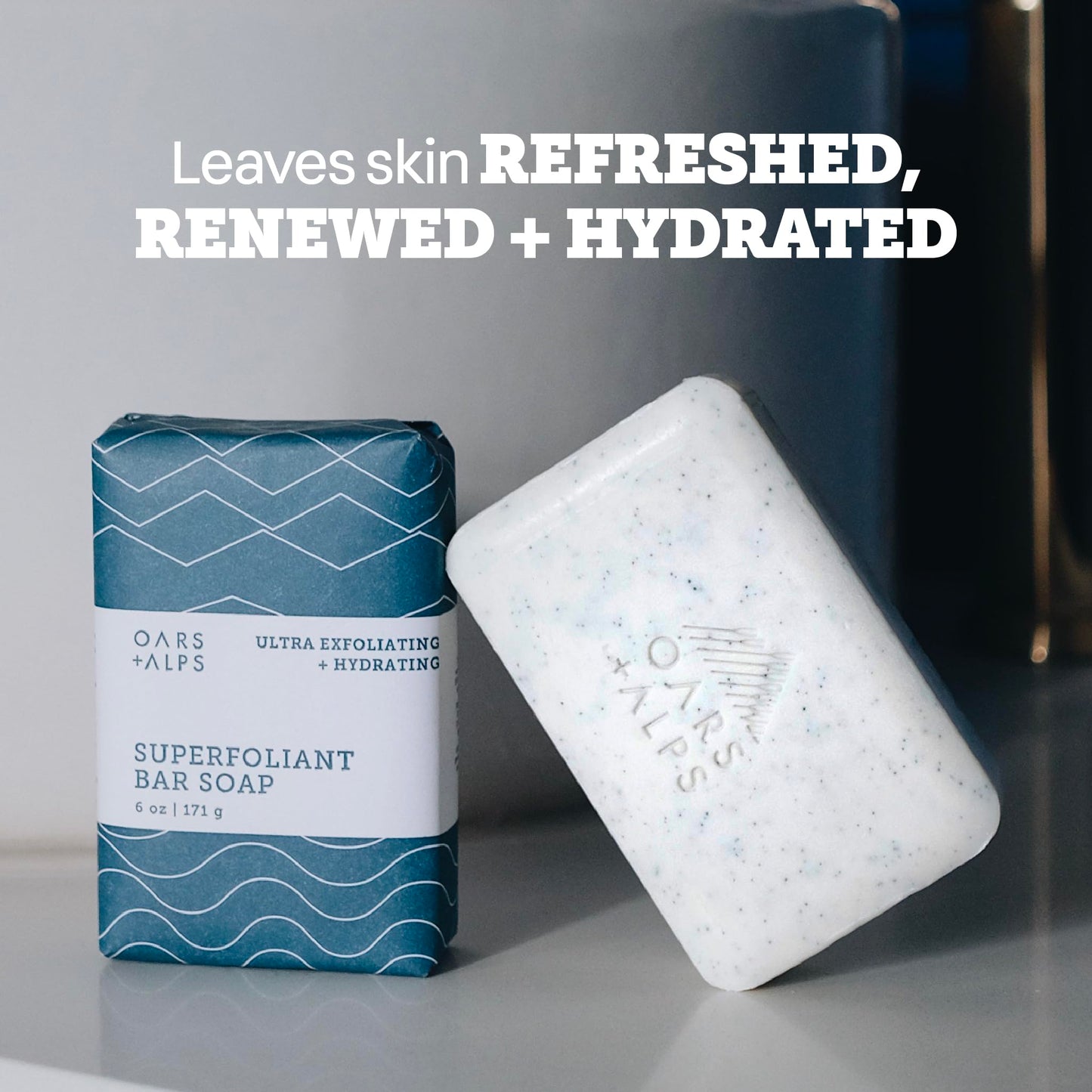 Oars + Alps Superfoliant Exfoliating Men's Bar Soap, Dermatologist Tested and Made with Clean Ingredients, Travel Size, 6 Pack, 6 Oz Each Beauty & Personal Care Oars + Alps