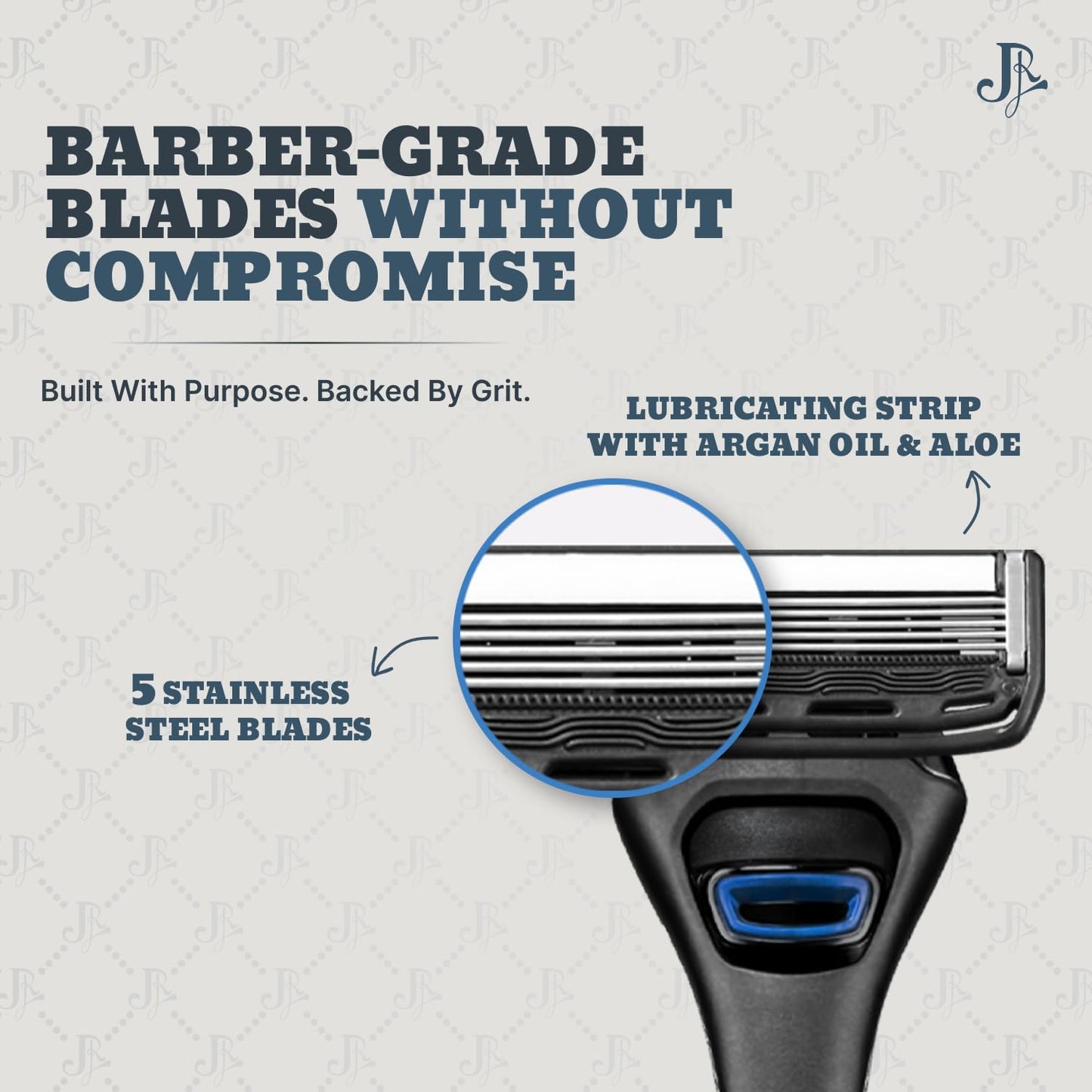 Jeremy's Razors for Men: Precision 5 Blade Razor - Stainless Steel Blades, Lubricating Strip, Precision Trimmer - Men's Shaving Kit, Travel Face Body Beauty and Personal Care Jeremy's