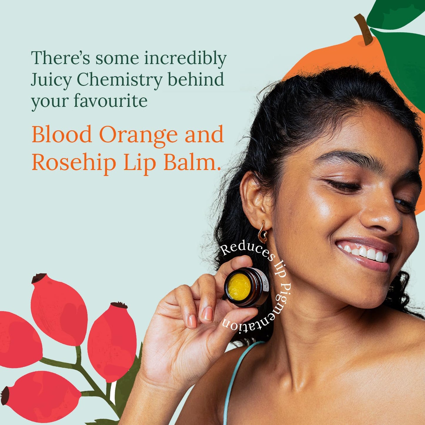 Juicy Chemistry Blood Orange & Rosehip Organic Lip Balm For PiGmented & Chapped Lips, 5 Gm Beauty and Personal Care Juicy Chemistry