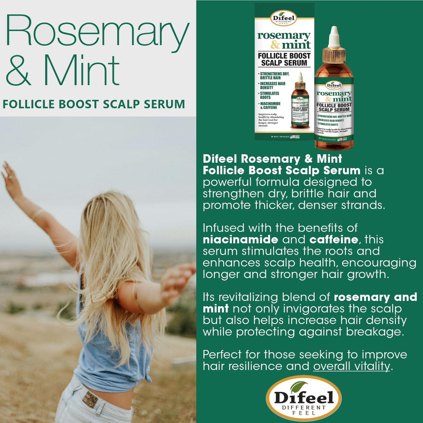 Difeel Rosemary & Mint Follicle Boost Scalp Serum 4 oz. Beauty & Personal Care Difeel