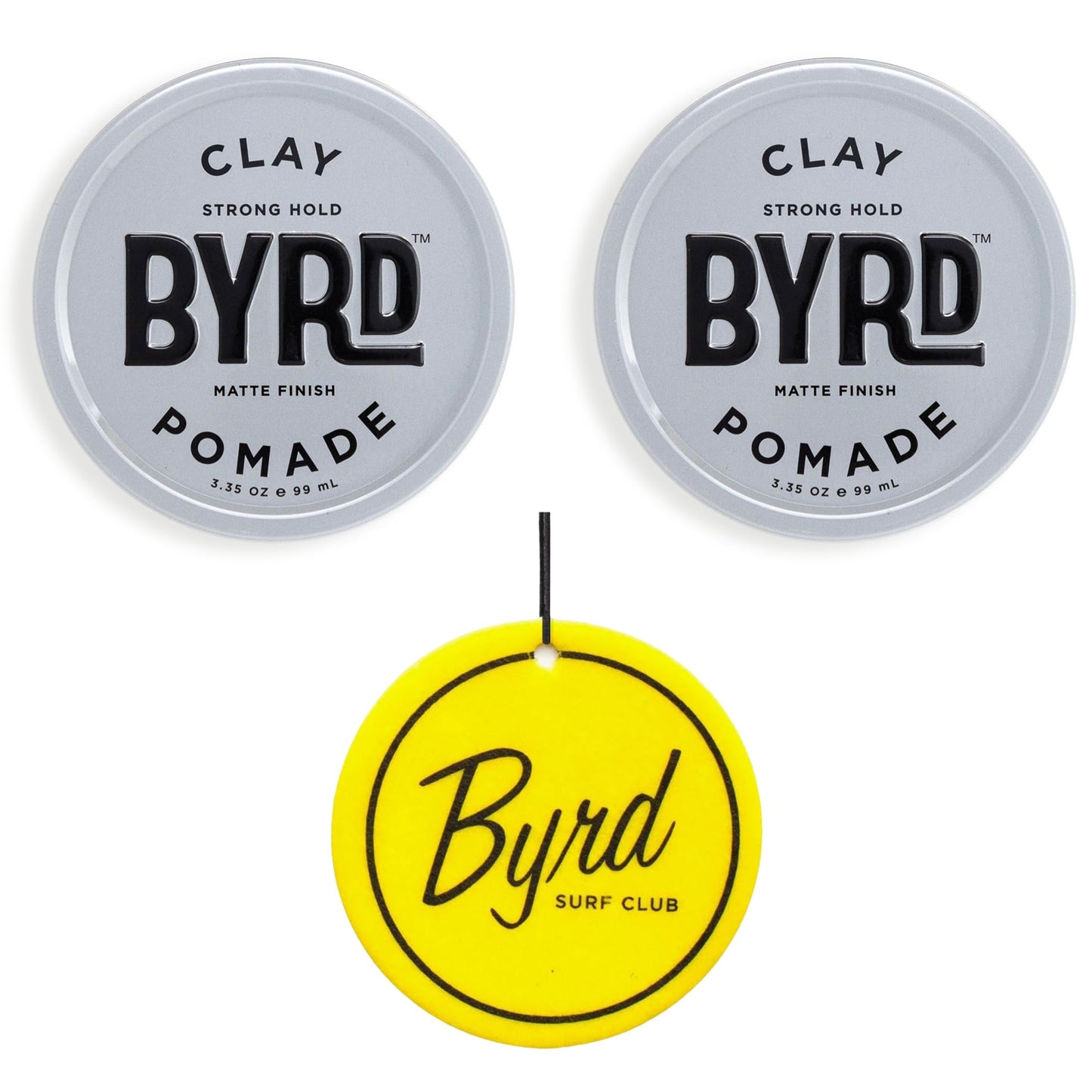 BYRD Hairdo Products Clay Pomade for Men 2-Pack - Strong Hold, Ultra Matte Finish, Add Volume & Sculpt to All Hair Types, Plus Salty Coconut Car Air Beauty & Personal Care BYRD Hairdo Products
