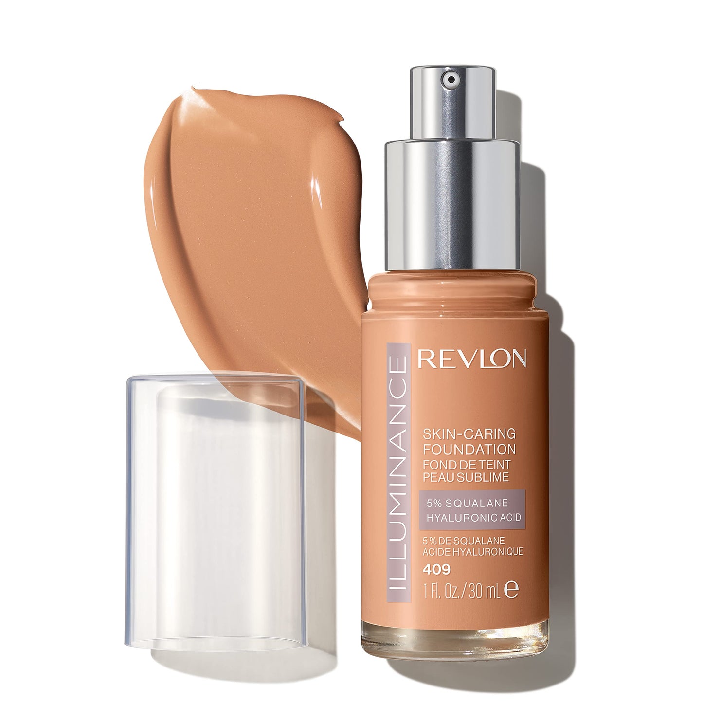 Revlon Illuminance Skin-Caring Liquid Foundation, Hyaluronic Acid, Hydrating and Nourishing Formula with Medium Coverage, 409 Brulee, 1 fl oz Beauty & Personal Care REVLON