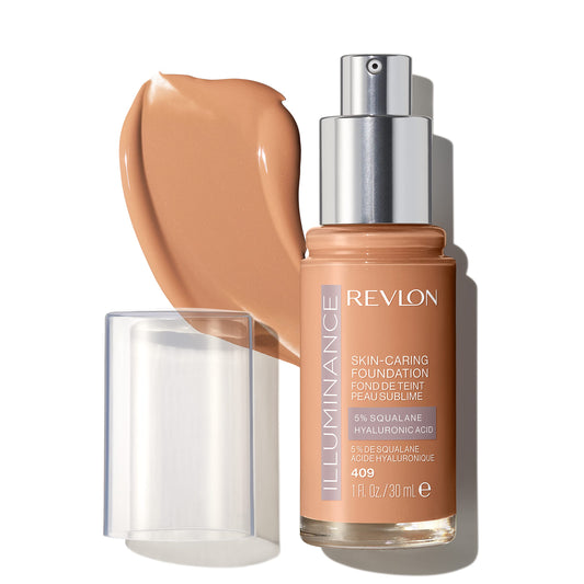 Revlon Illuminance Skin-Caring Liquid Foundation, Hyaluronic Acid, Hydrating and Nourishing Formula with Medium Coverage, 409 Brulee, 1 fl oz Beauty & Personal Care REVLON