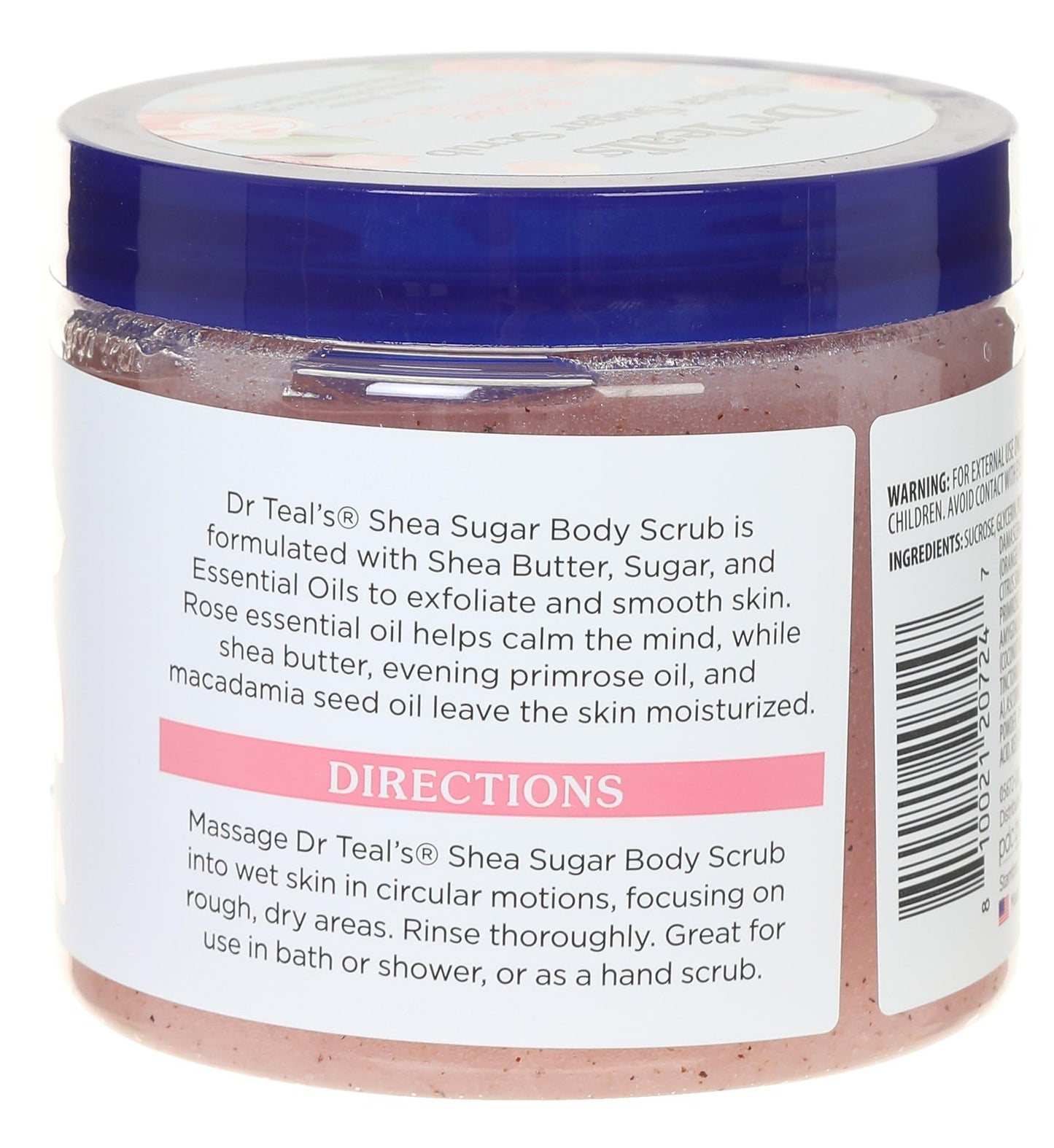 Dr. Teal's Shea Sugar Scrub Rose 19 Ounce Jar Beauty & Personal Care Dr Teal's