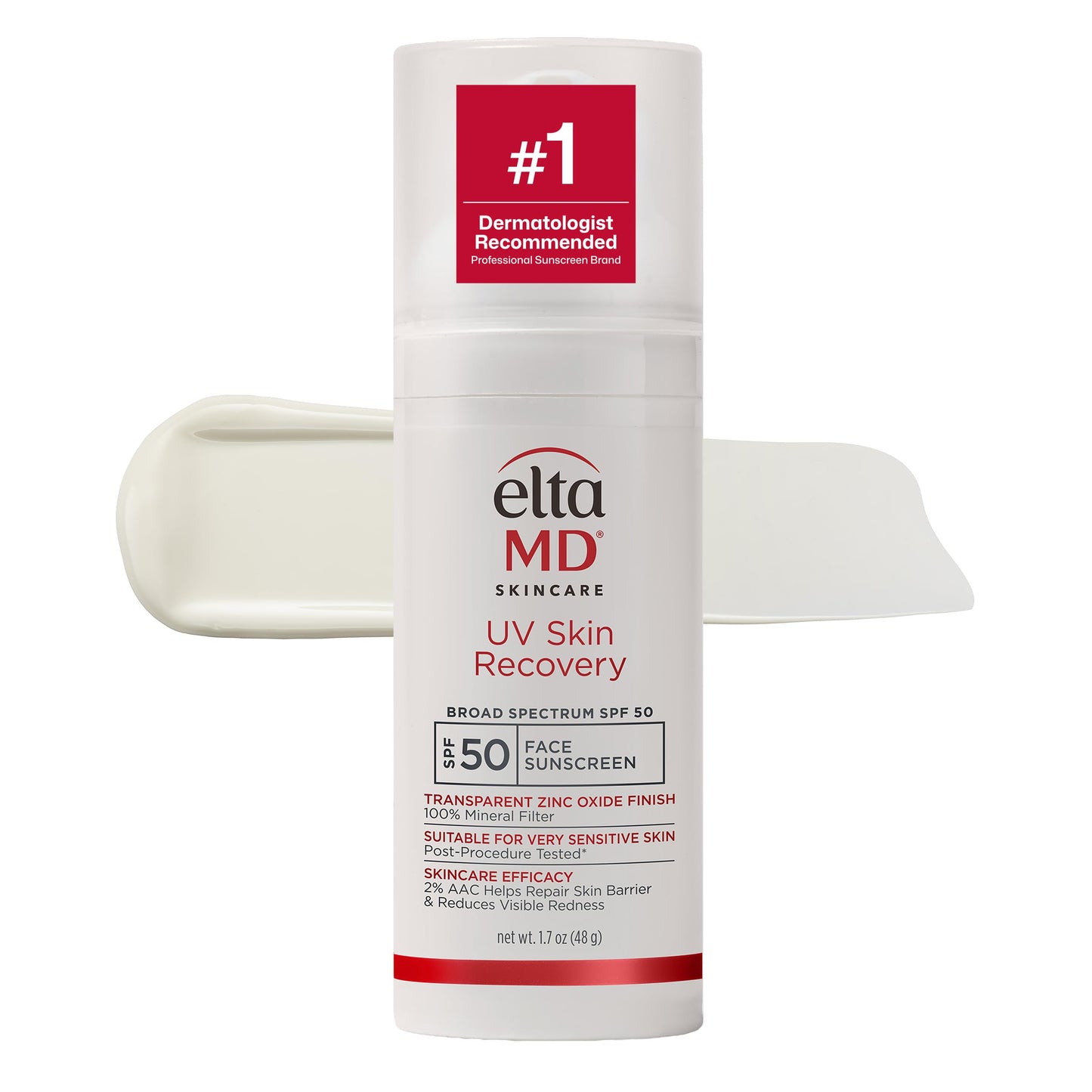 EltaMD UV Skin Recovery 100% Mineral Sunscreen, SPF 50, Redness Correcting Face Sunscreen, Safe for Sensitive Skin, 1.7oz Beauty & Personal Care EltaMD
