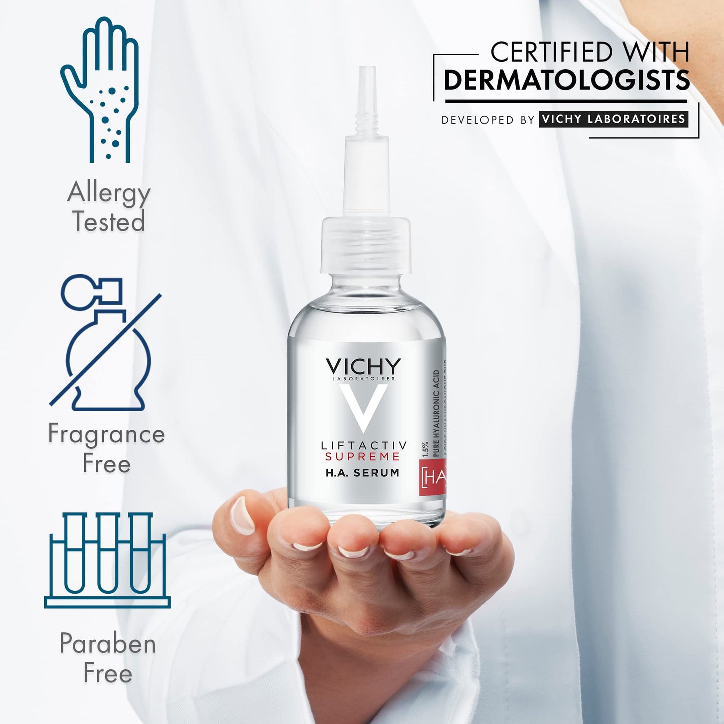 Vichy LiftActiv H.A. Wrinkle Corrector, Hyaluronic Acid Serum For Face, 1.5% Hyaluronic Acid + Vitamin C, Hydrating Serum, Plumping & Firming, Anti Beauty & Personal Care VICHY