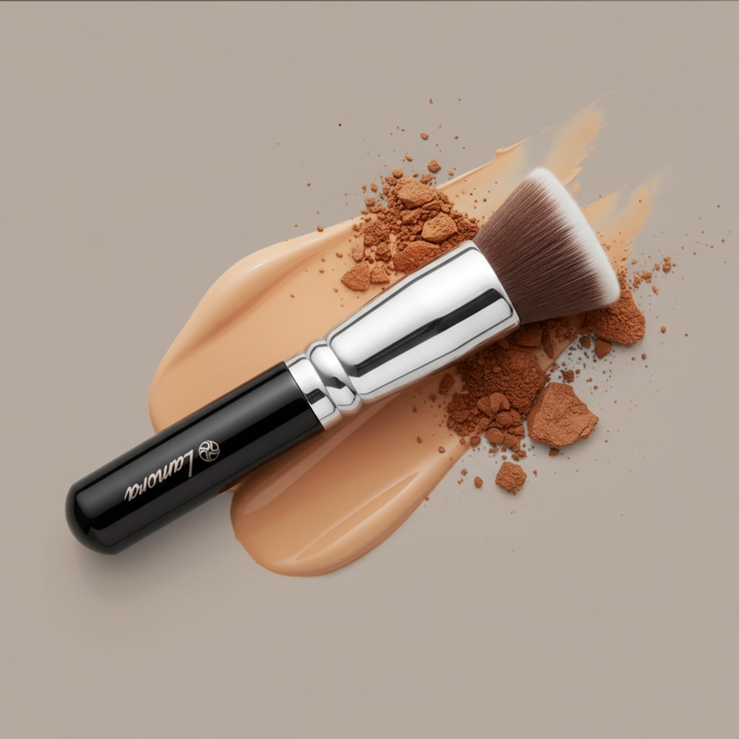 Lamora Makeup Brush Foundation Kabuki - Flat Top Face Brush for Liquid, Cream, and Powder Cosmetics - Full Coverage Blending, Buffing, Stippling Beauty & Personal Care Lamora