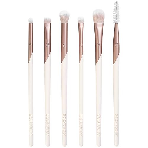 EcoTools Luxe Exquisite Eye Makeup Brush Kit, For Eyeshadow, Eyeliner, & Brow Makeup, Professional Eye Brush Set, Eco-Friendly Makeup Tools, Synthetic Beauty & Personal Care EcoTools