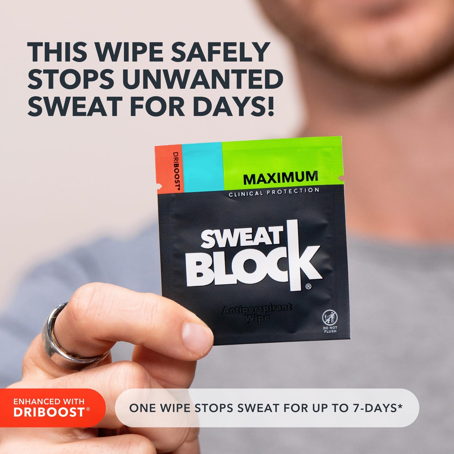 SweatBlock Clinical Strength Antiperspirant Wipes - Stops Excessive Sweat Up to 7 Days - Hyperhidrosis Treatment for Men & Women - Original 10 Count Beauty and Personal Care SweatBlock