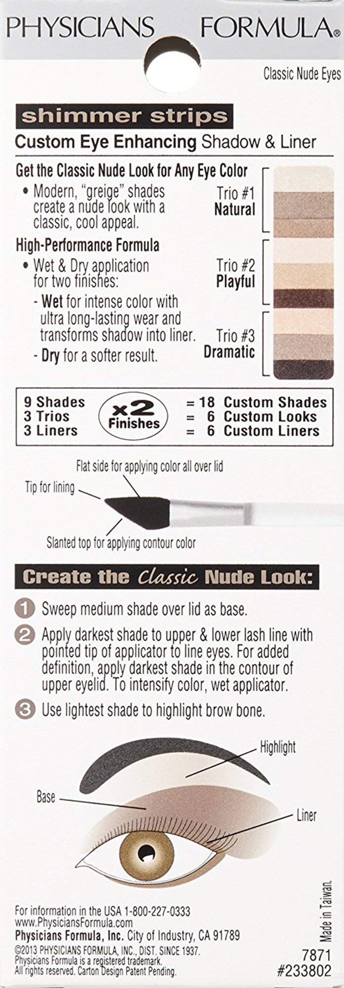 Physicians Formula Shimmer Strips Custom Eye Enhancing Eye Shadow Nude Collection Classic Nude Eyes