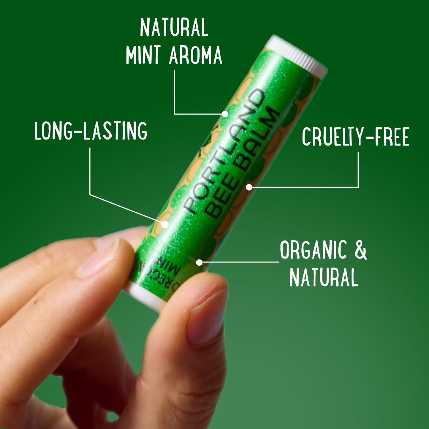 Portland Bee Balm All Natural Handmade Beeswax Lip Balm with Organic Coconut and Olive Oil (Oregon Mint) - 9 Count - Natural Lip Balm, Cruelty Free Beauty and Personal Care Portland Bee Balm