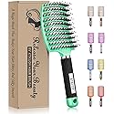 KTKUDY Detangling Brush Boar Bristles Hairbrush Make Hair Shiny & Healthier Curved and Vented Detangler Brush for Women Men Kids Wet & Dry Hair (Light Beauty & Personal Care KTKUDY
