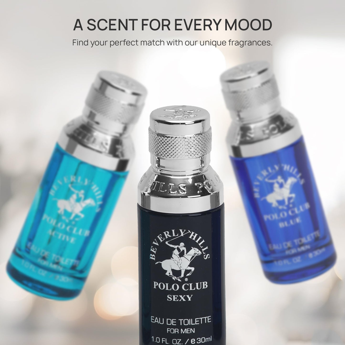 Beverly Hills Polo Club MENS 3PC SLIDER - BLUE VARIANT - CONTAINS BLUE/SEXY/ACTIVE 1OZ EDTs Beauty & Personal Care Beverly Hills Polo Club