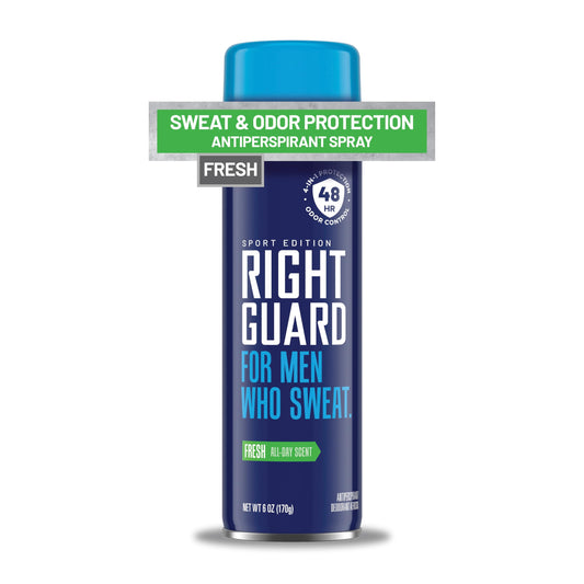 Right Guard Sport Fresh Scent Antiperspirant & Deodorant Spray - 4-in-1 Protection Spray Deodorant for Men, Blocks Sweat, 48-Hour Odor Control Beauty and Personal Care Right Guard