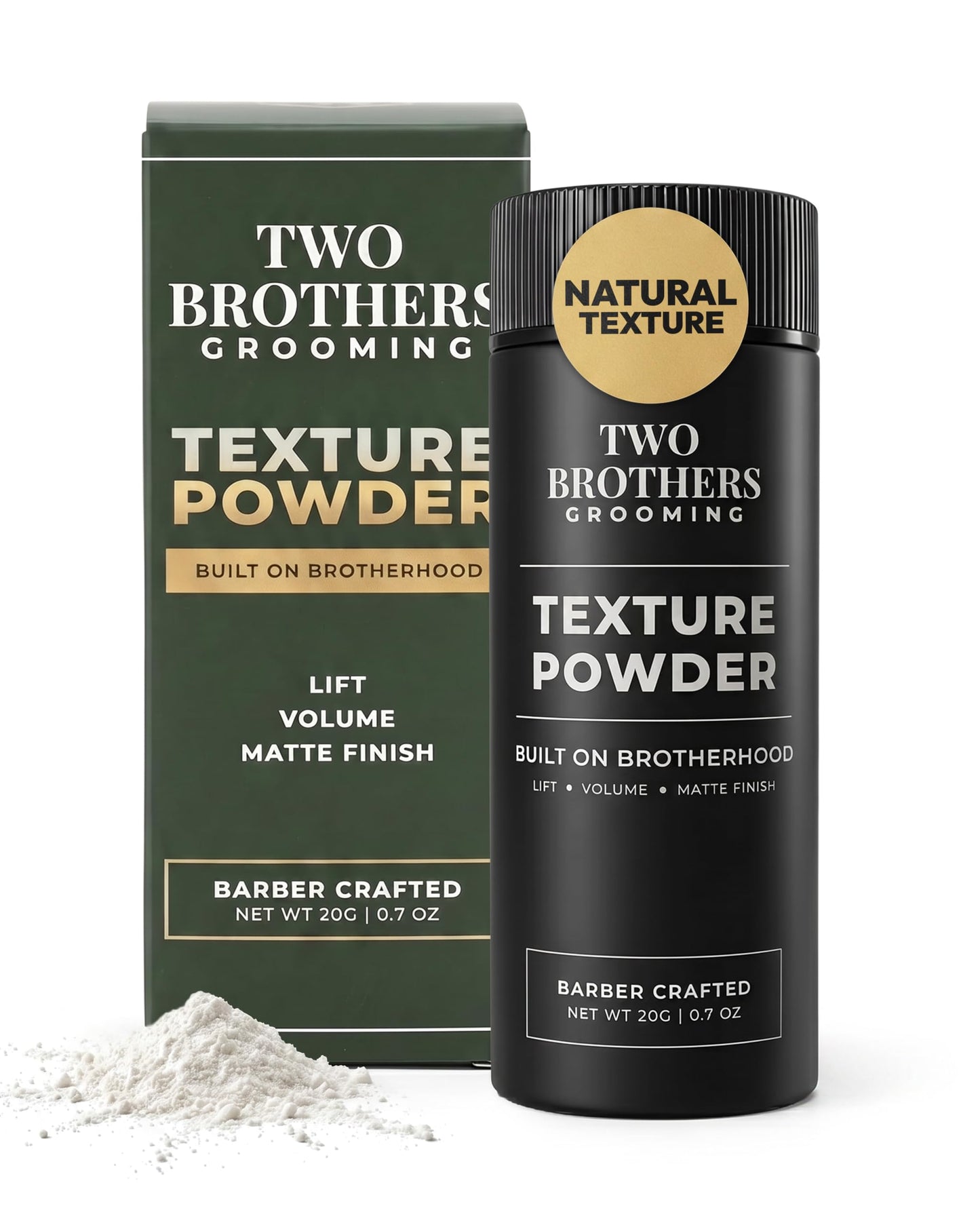 Two Brothers Grooming Texture Powder for Men, Barber Crafted Hair Styling Powder, Strong Hold Matte Finish, Adds Volume, Texture & Lift, Lightweight Beauty & Personal Care Two Brothers Grooming