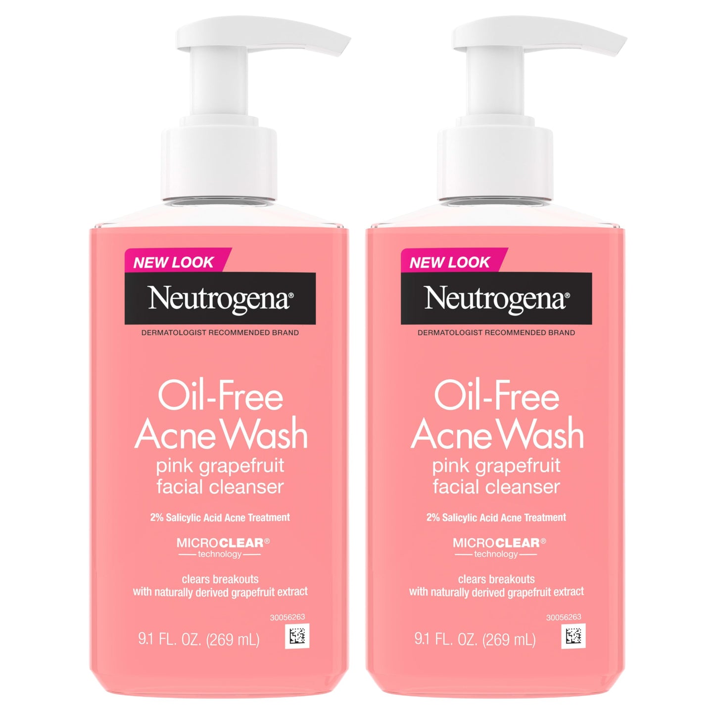 Neutrogena Oil-Free Pink Grapefruit Pore Cleansing Acne Wash and Daily Liquid Facial Cleanser with 2% Salicylic Acid Acne Medicine and Vitamin C, Twin Beauty & Personal Care Neutrogena