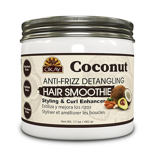 Okay coconut anti frizz detangling hair smoothie 17 ounce, White, 17 Ounce Beauty & Personal Care OKAY