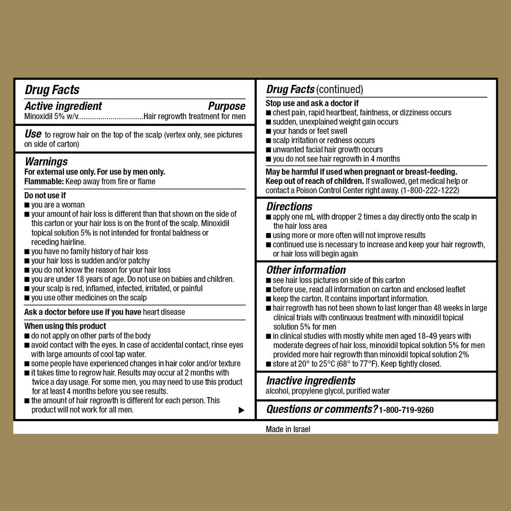 GoodSense Minoxidil Topical Solution USP, 5 Percent, Hair Regrowth Treatment for Men, Extra Strength 6 FL Oz (Pack of 1)