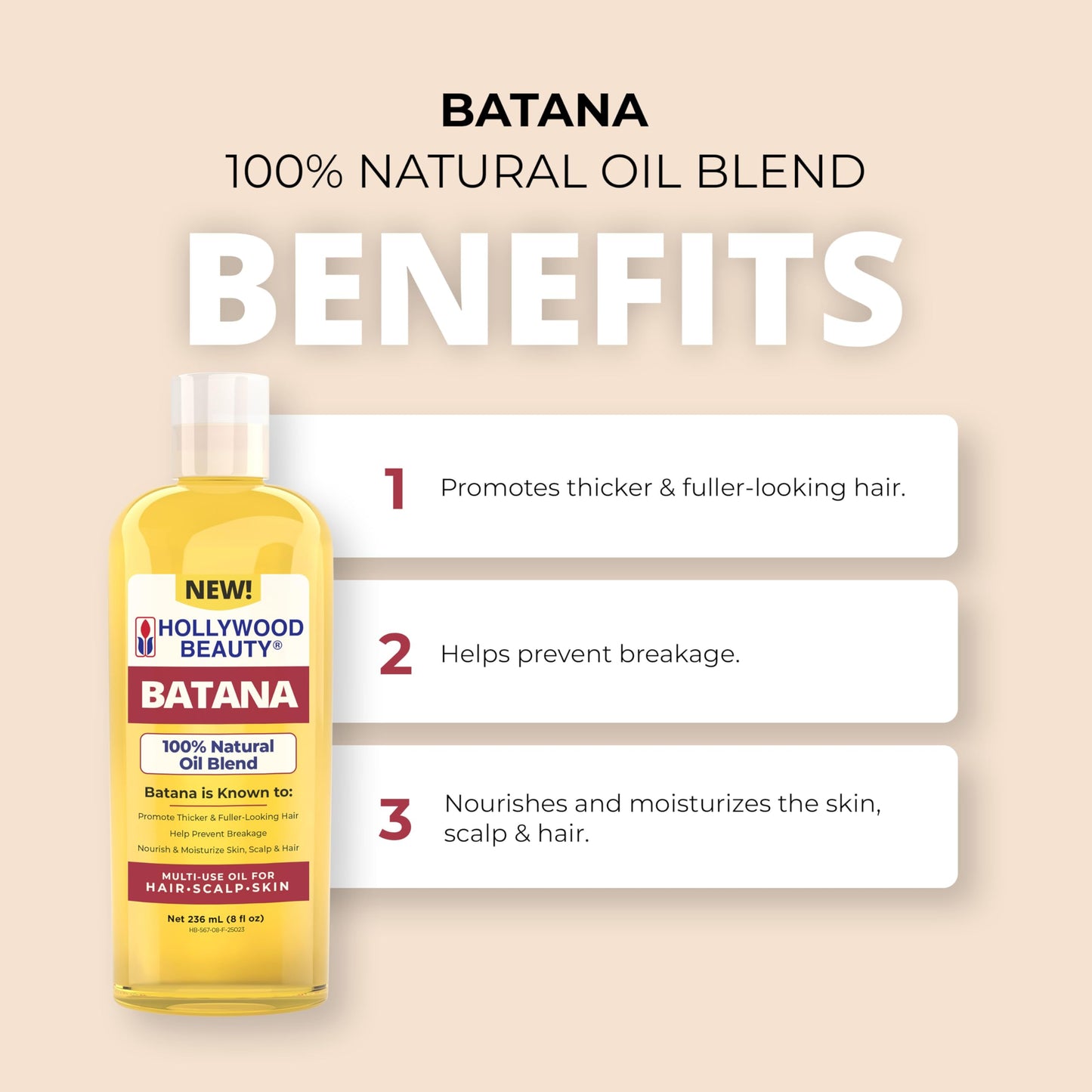 Hollywood Beauty Batana Oil for Hair, Scalp and Skin (8 fl oz) Beauty & Personal Care Hollywood Beauty