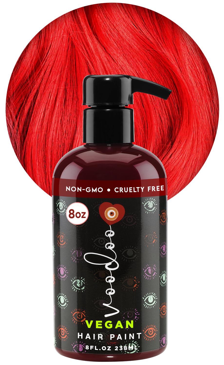 MOEHAIR Semi-Permanent Hair Color | Temporary Red Hair Dye 8 Oz | No Ammonia, Sulfate or Paraben | Intermixable & Vegan | Voodoo Fire Engine Bright Beauty & Personal Care MOEHAIR