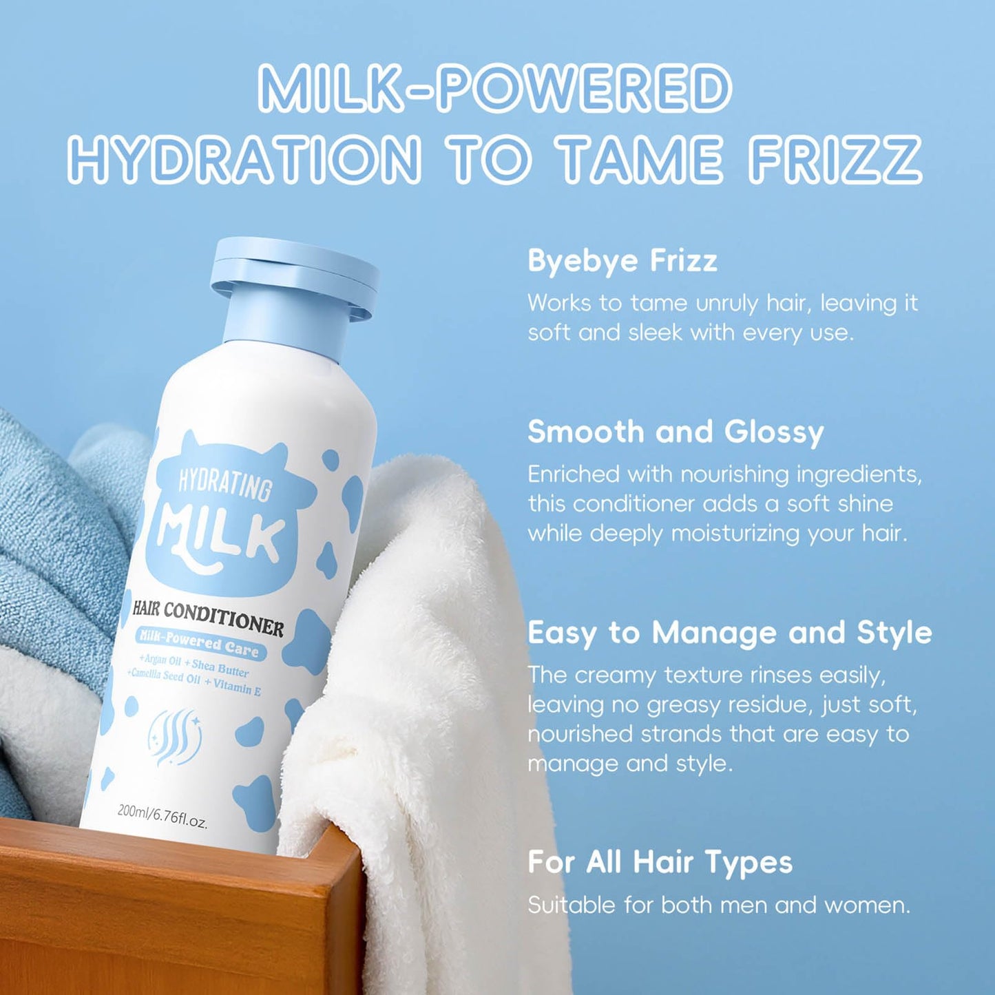 Nourishing Milk Shampoo Conditioner Set, Cleans, Removes Dandruff, Thickening, Plumps and Softens, Everyday Nourishing Formulas, for Dry, Itchy Scalp Beauty & Personal Care TUOSHITONG