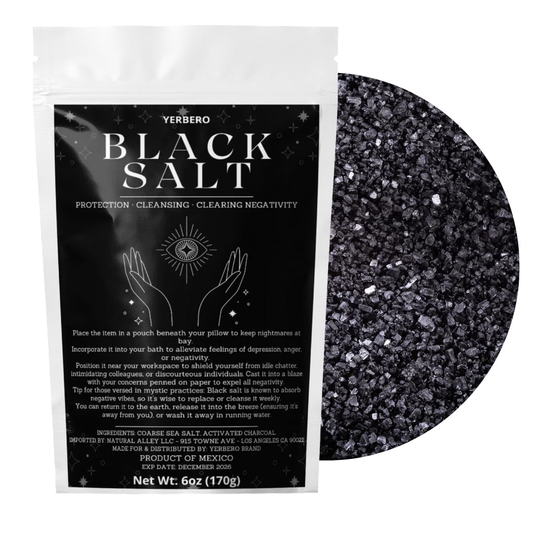 Yerbero - Black Salt for Protection 6oz (170g) - Sal Negra - Essential Wiccan & Witchcraft Supplies for Rituals, Spells, and Purification - Premium Beauty and Personal Care YERBERO
