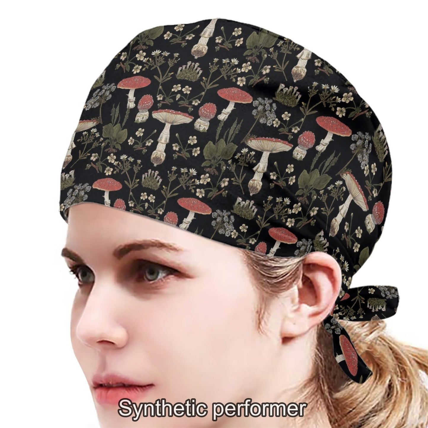 JoyLamoria Brown Mushroom Turban Hat Casual Satin Sleep Hat Bonnet Hair Protector Beauty and Personal Care JoyLamoria