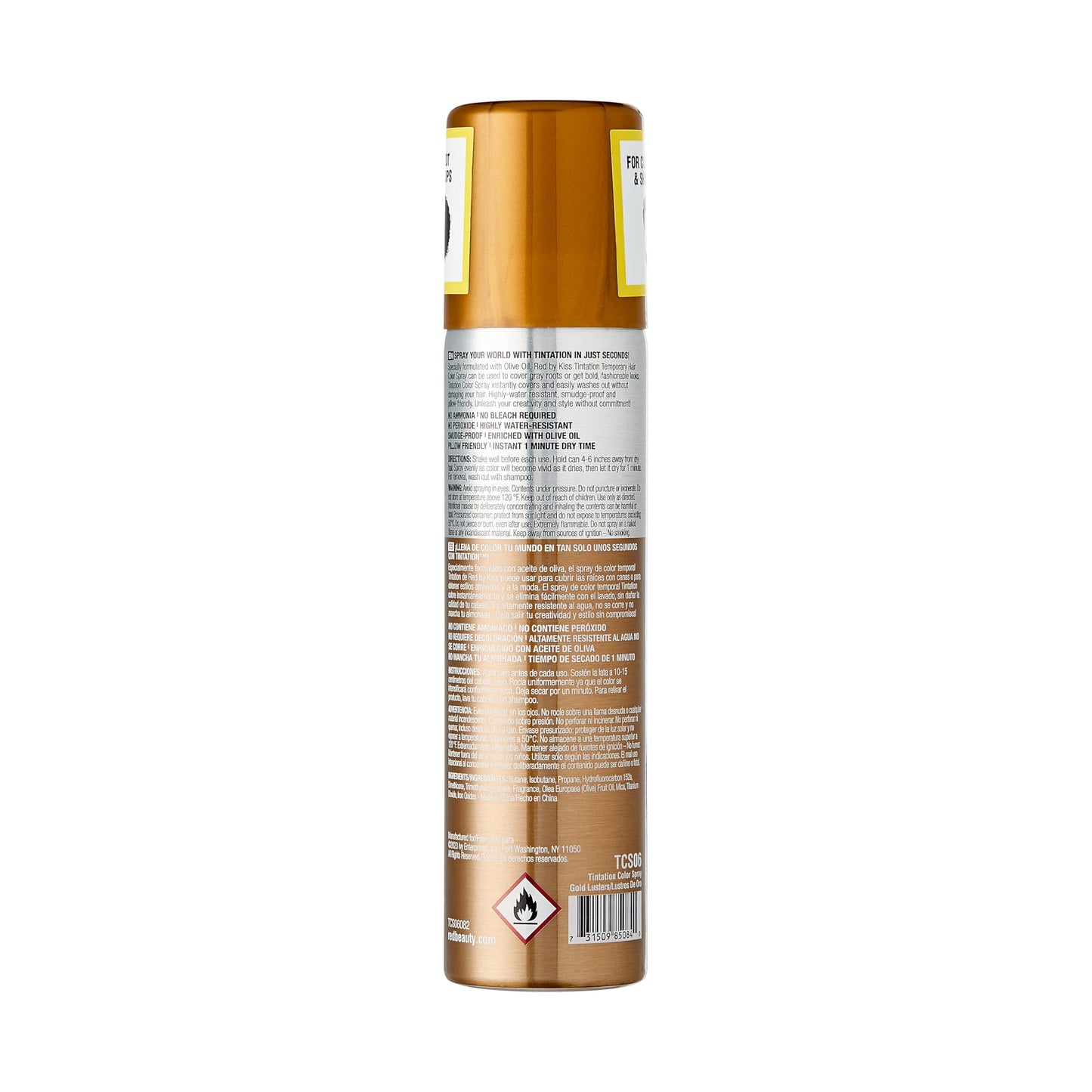 Red by Kiss Tintation Temporary Hair Color Spray 2.82oz, Quick-Dry & Smudge-Proof, Vivid Color Washable Hair Dye, Styling Spray Cosplay Halloween Beauty & Personal Care Red by Kiss