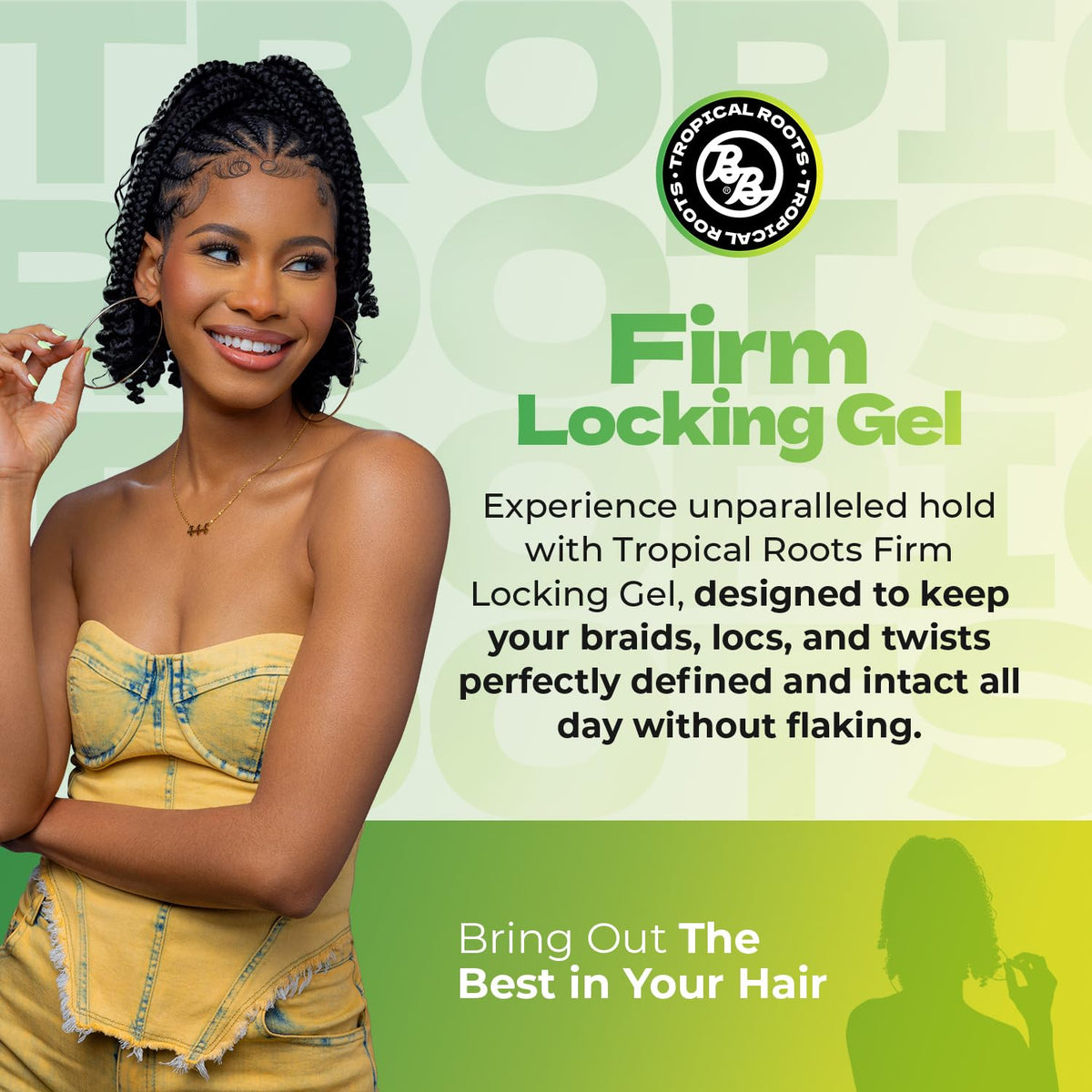 Bronner Bros Tropical Roots Firm Locking Gel - Loc & Twist Gel Ideal for Braids, Twists & Locs with Pineapple & Guava Extracts, Vitamins B5 & B12 Beauty & Personal Care Bronner Bros