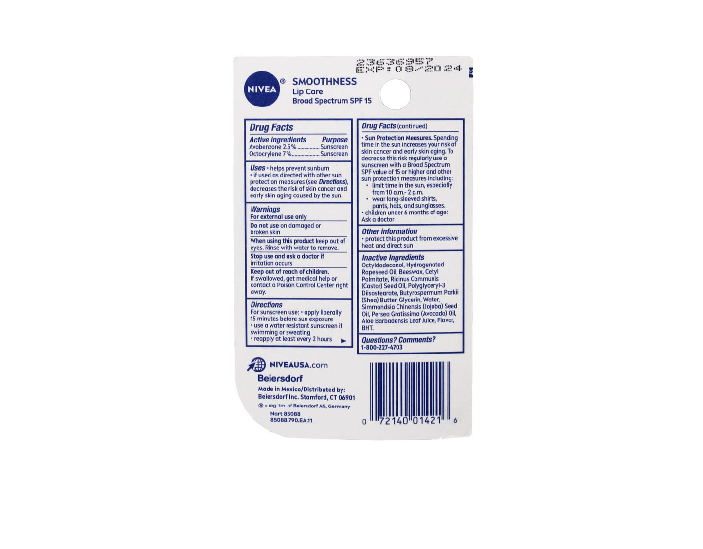 Nivea Smth Hydrat Lip Spf Size .17z Nivea A Kiss Of Smoothness Hydrating Lip Care Spf 15 .17z Beauty & Personal Care NIVEA
