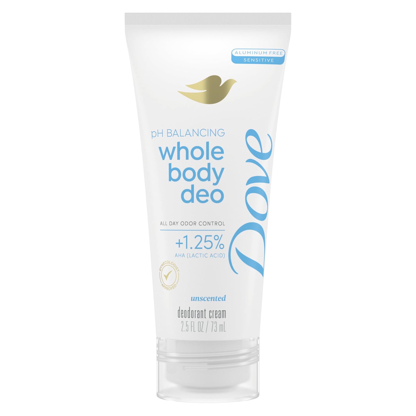 Dove Whole Body Deodorant Aluminum Free pH Balancing Cream Deodorant Unscented for 72h Odor Control 2.5 oz Beauty and Personal Care Dove