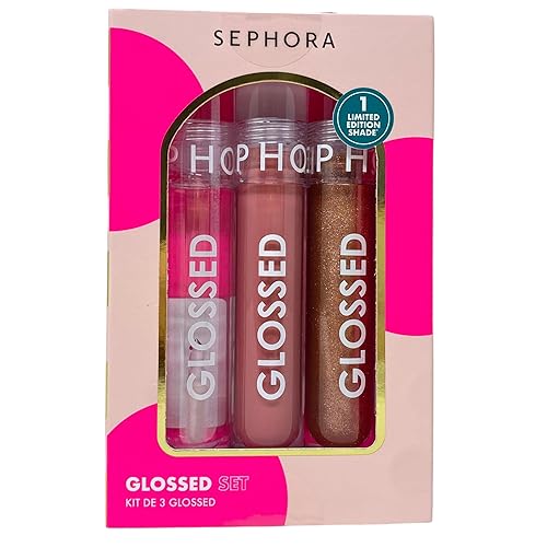 SEPHORA Collection Glossed Lip Gloss Trio Gift Set - 3 x 5 mL Glossed Lip Gloss in 01 Boss, 100 Busy and165 Iconic. Beauty & Personal Care SEPHORA